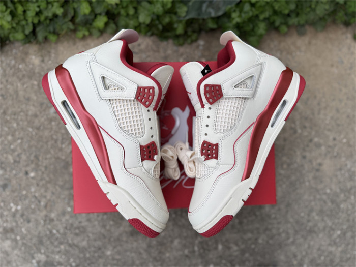Authentic Air Jordan 4 Retro Valentine's Day Sierra Red