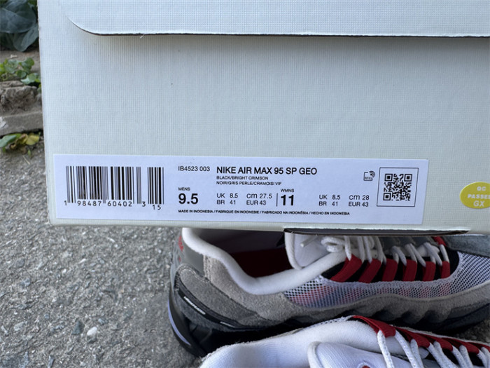 Authentic Nike Air Max 95 SP Undefeated Geo Tokyo Bright Crimson