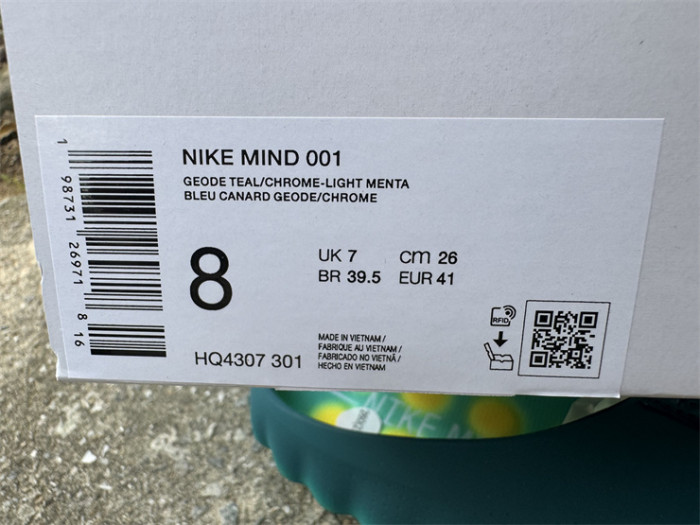 Nike Mind 001 Slide Geode Teal Light Menta (fit small)