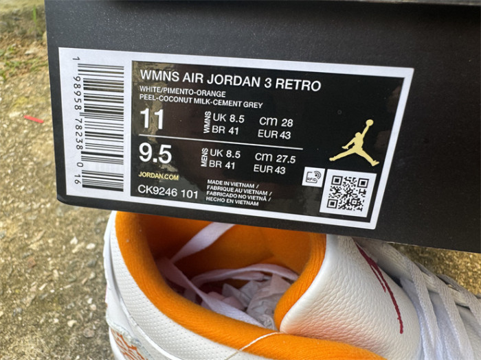Authentic Air Jordan 3 Retro Orange Citrus