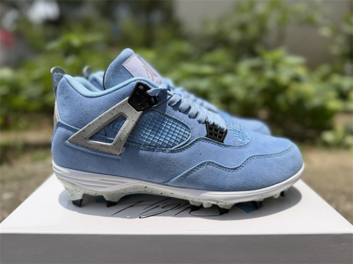 Authentic Air Jordan 4 Retro Golf University Blue Cleats