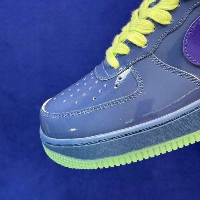Authentic Nike Air Force 1 Low Patent Leather Mystic Navy Grape Ice