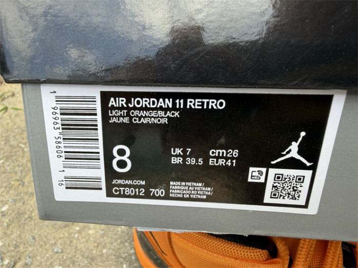 Authentic Air Jordan 11 Retro Orange Black