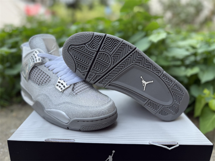 Authentic Air Jordan 4 Silver Glitter
