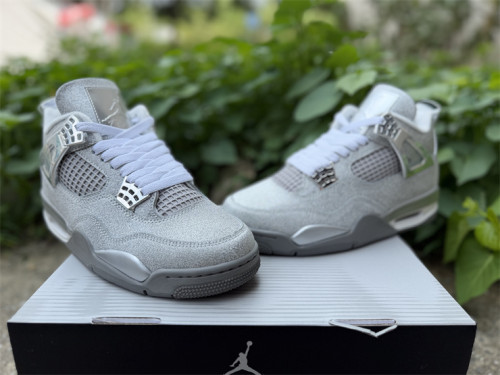 Authentic Air Jordan 4 Silver Glitter