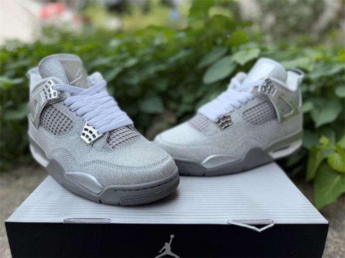 Authentic Air Jordan 4 Silver Glitter