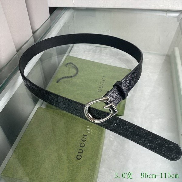 Super Perfect Quality G Belts(100% Genuine Leather,steel Buckle)-3384