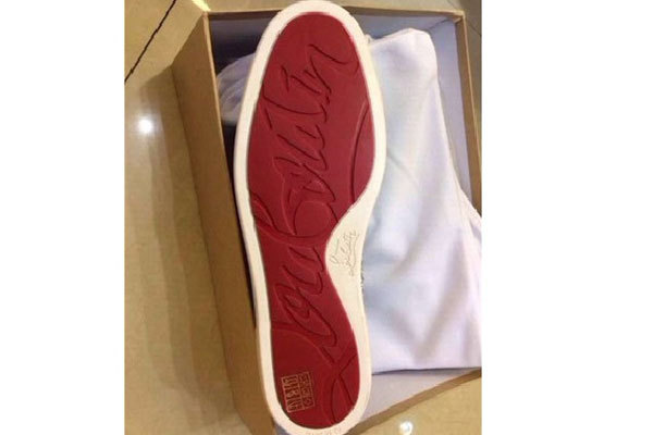 Super Max Perfect Christian Louboutin Louis Strass Men's Flat Silver(with receipt)