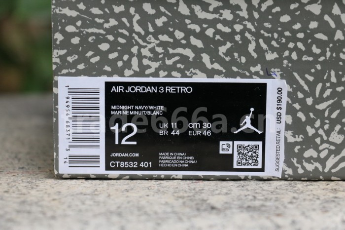 Authentic Air Jordan 3“Midnight Navy”