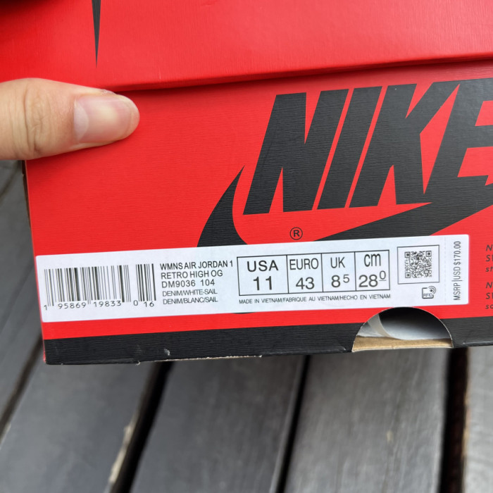 Authentic Air Jordan 1 High OG “Denim”  GS