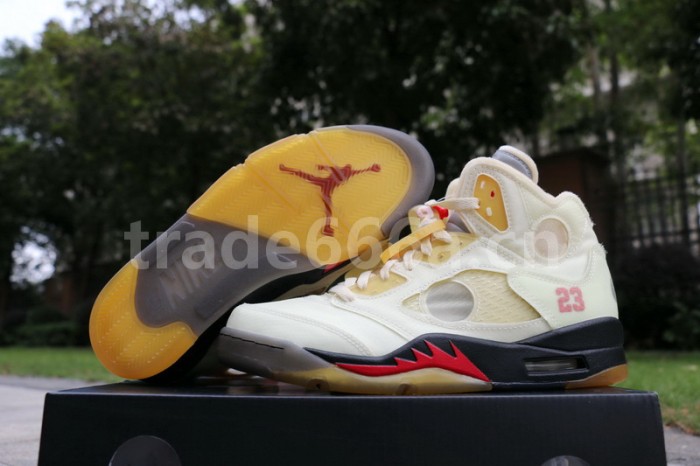 Authentic OFF-WHITE x Air Jordan 5 “Sail”