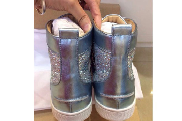 Super Max Perfect Christian Louboutin Louis Strass Men's Flat Silver(with receipt)