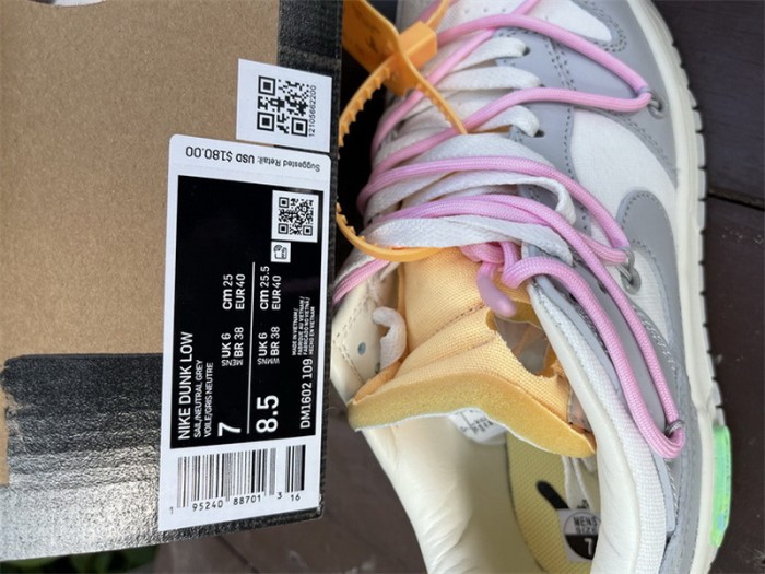 Authentic OFF-WHITE x Nike Dunk Low “The 50” DM1602 109