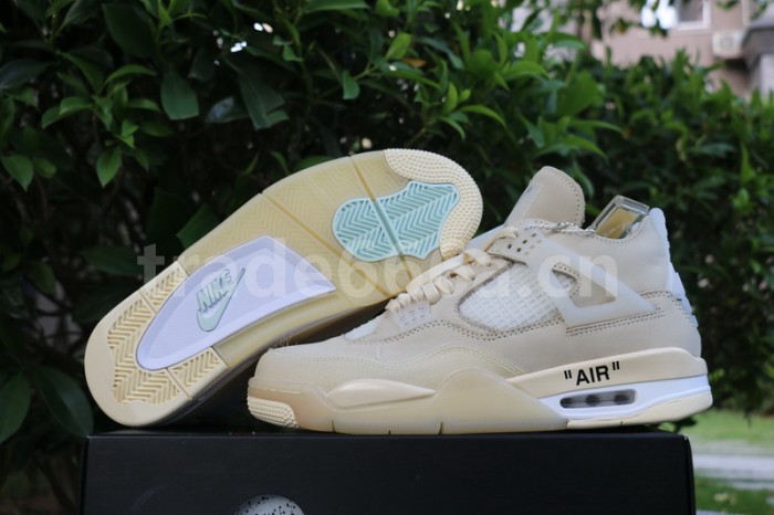 Authentic OFF-WHITE x Air Jordan 4 SP WMNS “Sail”