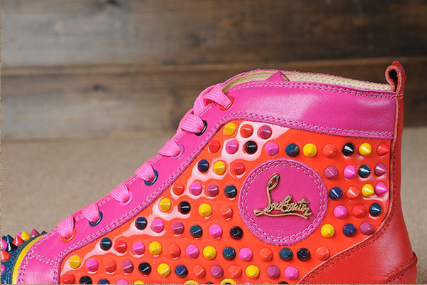 Super Max Perfect Christian Louboutin Louis Spikes Men's Flat ColorfulSuper Max Perfect Christian Louboutin Louis Spikes Python Leather Men Flat With Golden Studs(with receipt)