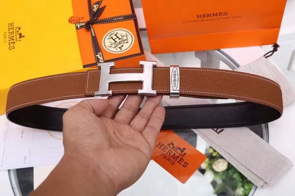 Super Perfect Quality Hermes Belts(100% Genuine Leather,Reversible Steel Buckle)-003