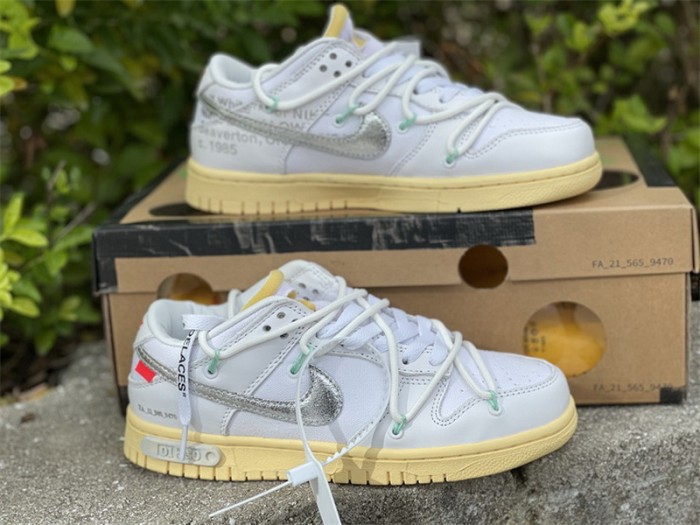 Authentic Off-White x Nike Dunk Low White