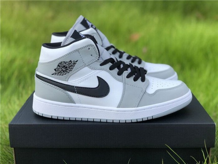 Authentic Air Jordan 1 Mid “Light Smoke Grey”