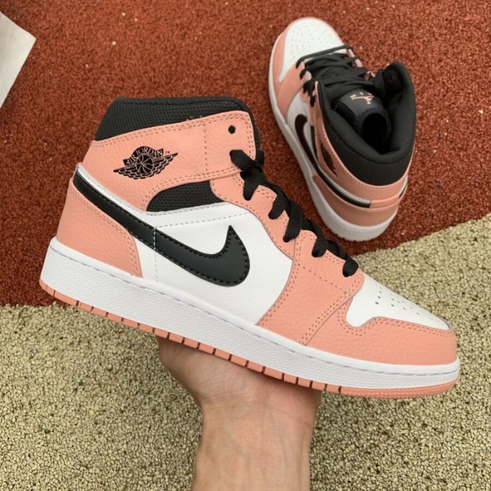 Authentic Air Jordan 1 Mid Pink quarts GS