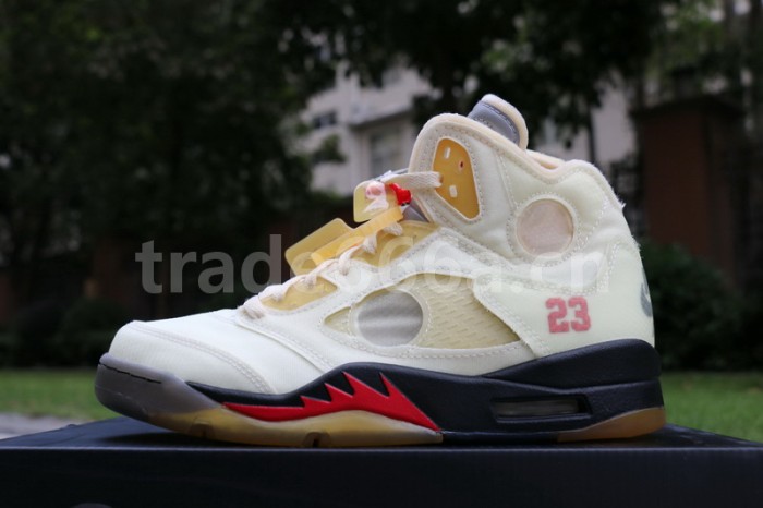 Authentic OFF-WHITE x Air Jordan 5 “Sail”