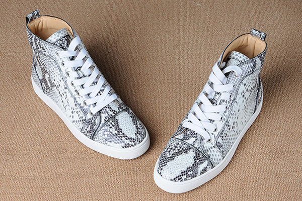 Super Max Perfect Christian Louboutin Rantus Men's Flat high top Python Leather(with receipt)