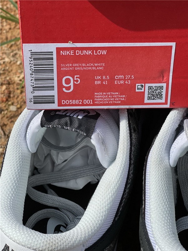 Authentic Nike Dunk Low White Silver