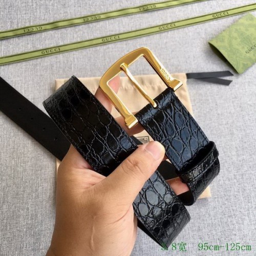 Super Perfect Quality G Belts(100% Genuine Leather,steel Buckle)-3661