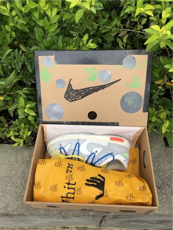 Authentic Off White x Nike Dunk Low The 50 Grey