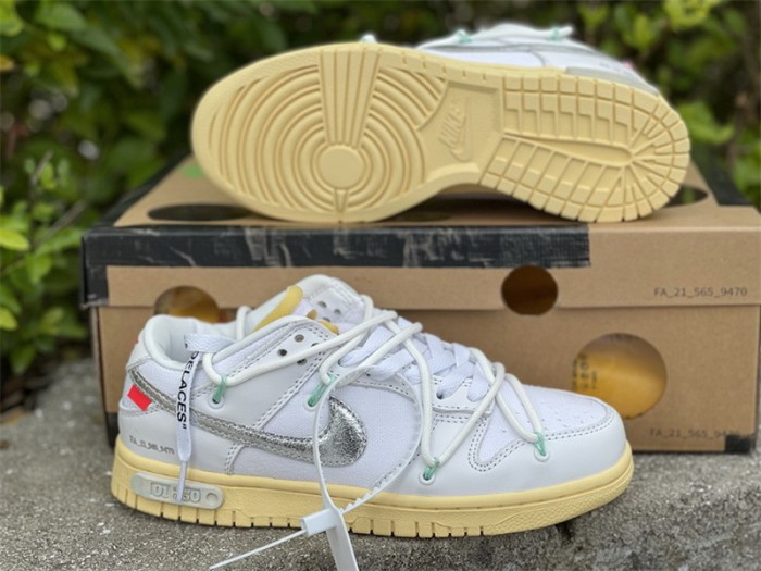 Authentic Off-White x Nike Dunk Low White