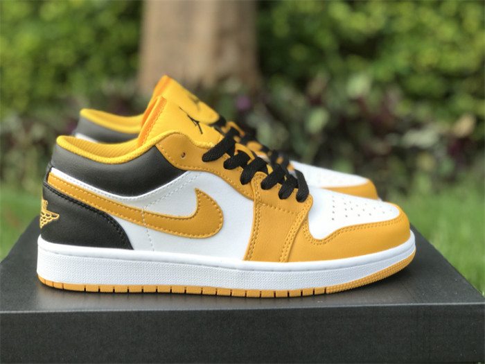 Authentic Air Jordan 1 Low White Yellow Black