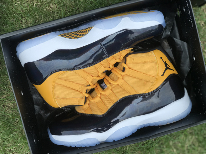 Authentic Air Jordan 11 Yellow Black Custom