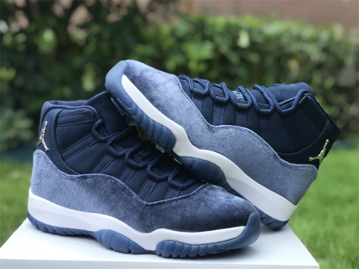 Authentic Air Jordan 11 Velvet “Midnight Navy” Women Shoes
