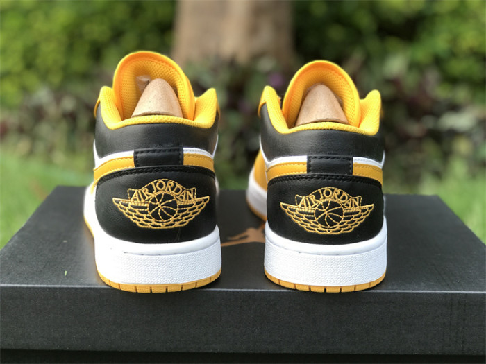 Authentic Air Jordan 1 Low White Yellow Black