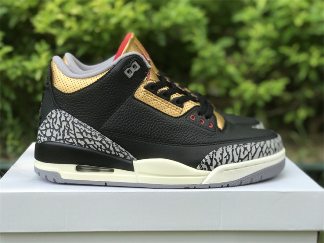 Authentic Air Jordan 3 Black Gold” Women Shoes