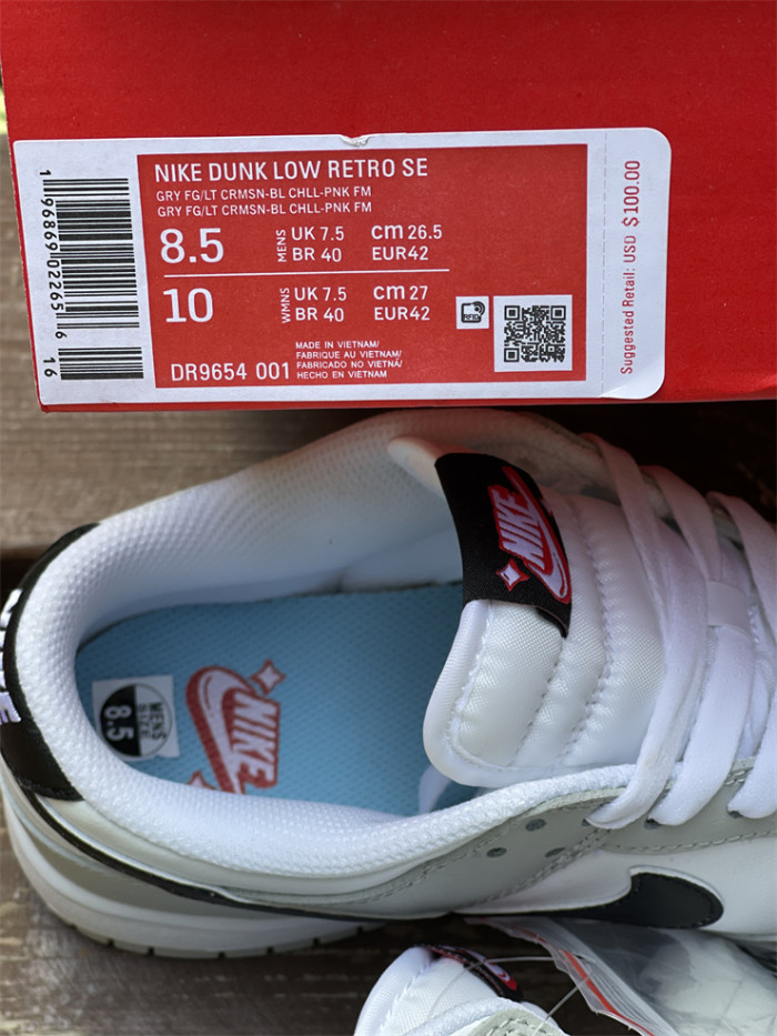 Authentic Nike Dunk Low White Grey