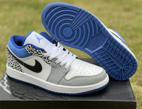 Authentic Air Jordan 1 Low True Blue GS