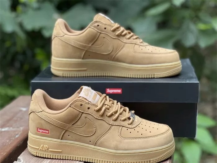 Authentic Supreme X Nike Air Force 1 Low SP Wheat