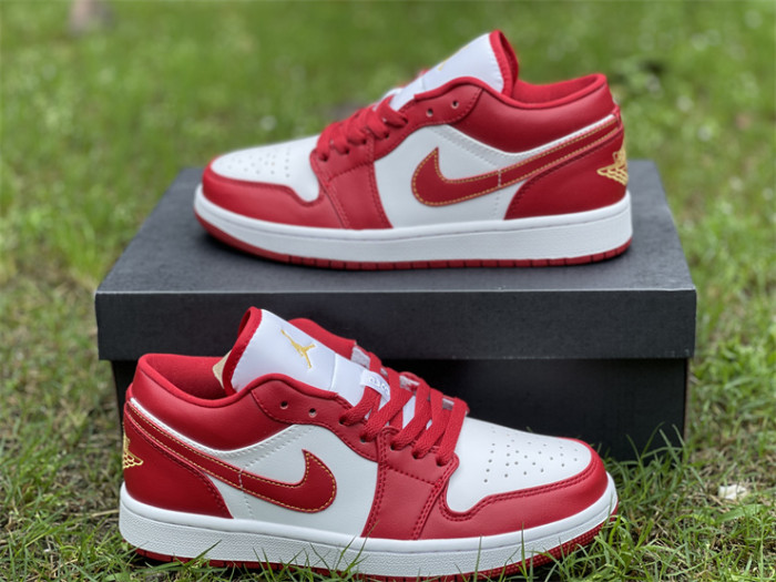 Authentic Air Jordan 1 Low White Red