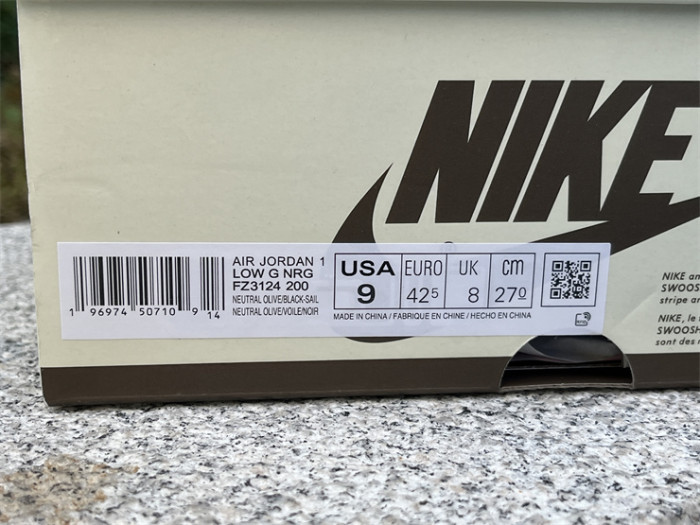 Authentic Travis Scott x Air Jordan 1 Low Golf “Olive”