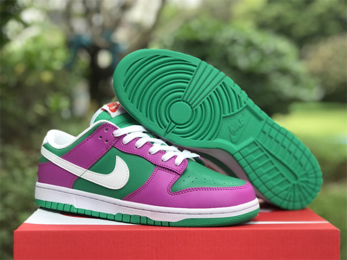 Authentic Nike Dunk Low Purple Green