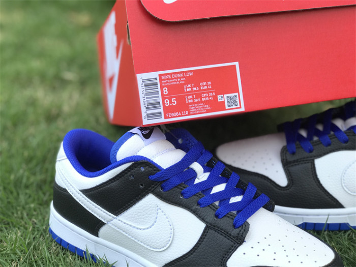 Authentic Nike Dunk Low White Black Blue