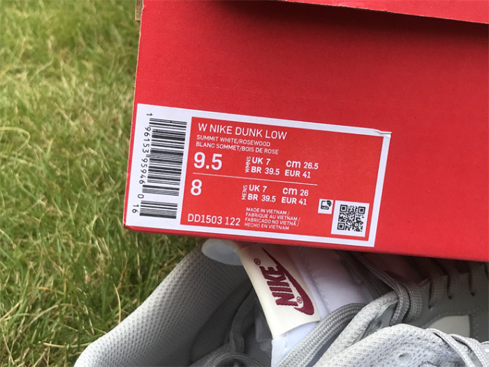 Authentic Nike Dunk Low Grey White