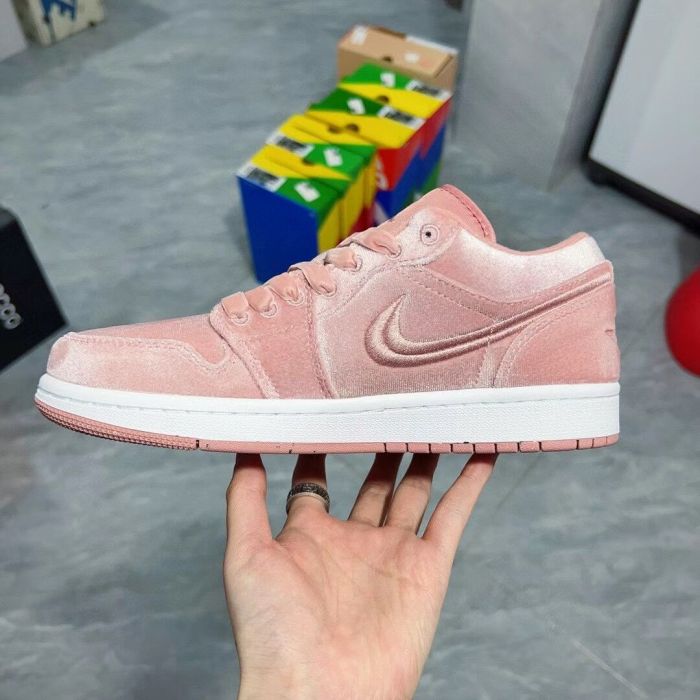 Authentic Air Jordan 1 Low Pink Velvet Women