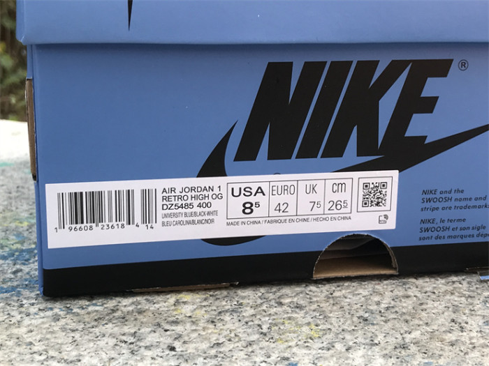 Authentic Air Jordan 1 High OG “UNC Toe”
