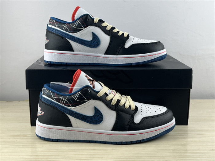 Authentic Air Jordan 1 Low SE White Industrial Blue