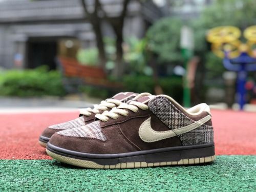 Authentic Stussy x Nike SB Dunk Low Pro Cherry Tweed