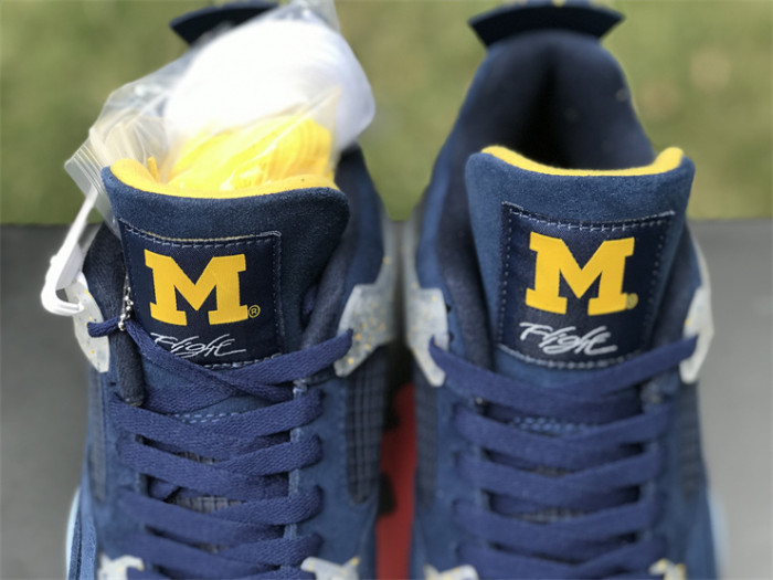 Authentic Air Jordan 4 PE Michigan