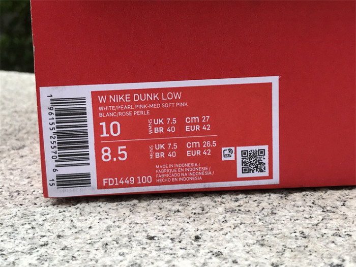 Authentic Nike Dunk Low Pink Pearl