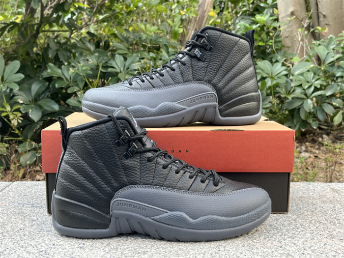 Authentic Air Jordan 12 Black Wolf Grey”