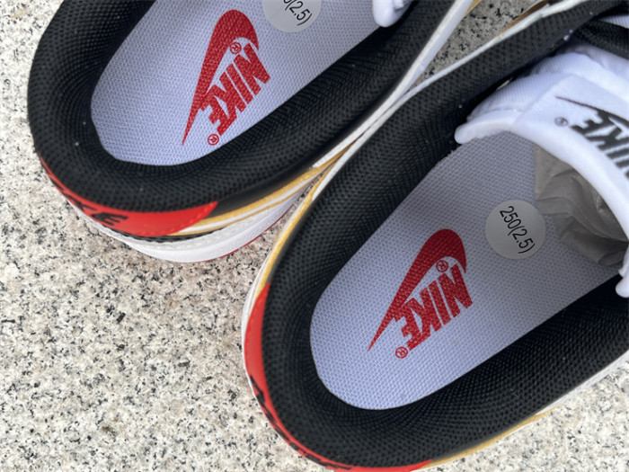 Authentic Nike Dunk Low White Black Red